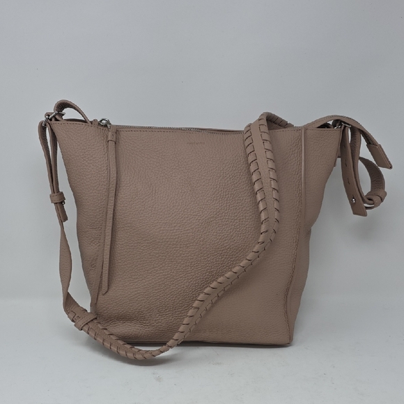 All Saints Elegant Taupe Leather Shoulder Bag